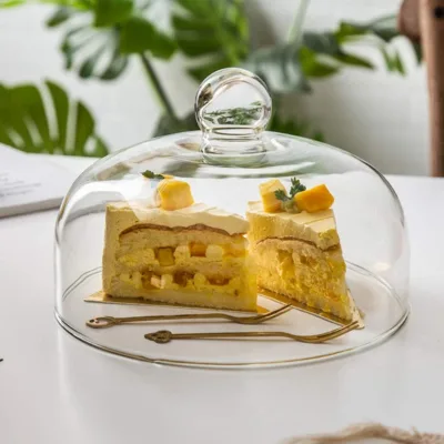 Customized Clear Cloche Glass Cake Dome Cover Home Baking Cake Dessert Glass Cake Display Cover