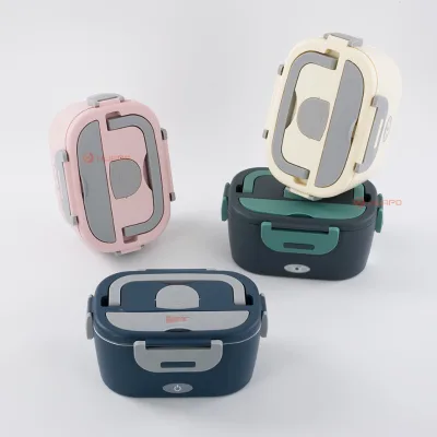 110v/12v Stainless Steel Liner Car Portable Pluggable Desktop Kids Warmer Heating Electric Lunch Box with Carry Bag