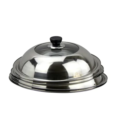 Best Seller Stainless Steel Eco-Friendly Cooking Pot and Wok Lids with Glass Lid
