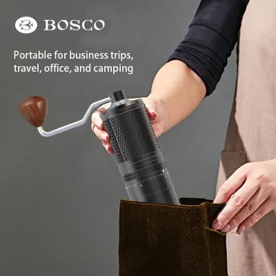 Premium Stainless Steel Hand Crank Coffee Mill - Ideal for Home and Travel