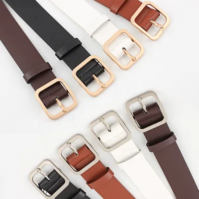 Cheap Simple Design Fashion Lady Casual Jeans Quality PU Leather Belt Student Fashion Trend Pants Decorative Belt for Women