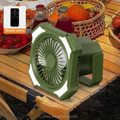 2025 New Arrivals KC PSE USB Rechargeable Plastic Air Cooling Fan 4000mAh Power Bank Remote Control Portable Outdoor Camping