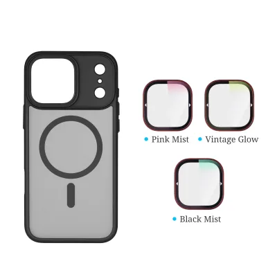Mobile Phone Camera Lens Filter Magnetic Pink Mist Vintage Glow Black Soft Mist Filter Kit for IPhone16/17/18 Pro Max Case