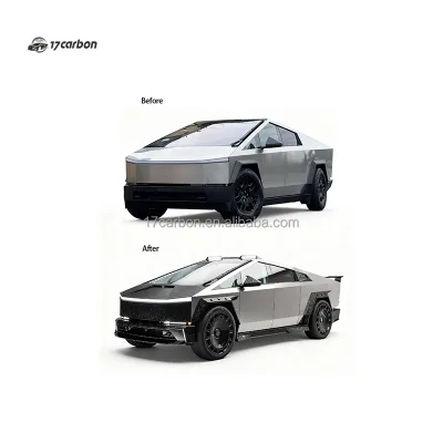 Tesla Cybertruck ELONGATION Dry Carbon 3K Twill Wide Body Kits Front Bumper Side Skirt Rear Spoiler Forged Carbon Kits