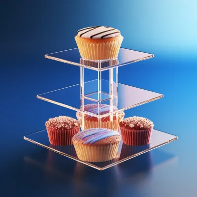 Custom 3 Tiers Acrylic Cupcake Display Stand
