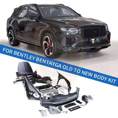 For Bentley Bentayga 2016-19 Upgrade to New 2020 Style Body Kit Front Rear Bumper Fender Engine Hood Headlight Taillight Bodykit