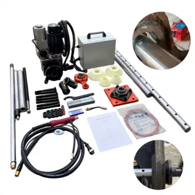 Portable CNC Automatic Boring and Welding Machine with Engine and Motor 400mm Table Travel