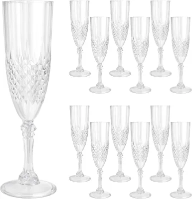 8 oz Acrylic Plastic Hammered Champagne Glass