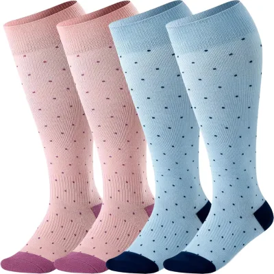 New Design Custom Logo 15-20mmHg Nylon Compression Socks Plus Size Thickened Socks Breathable Durable Compression Socks