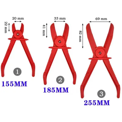 Flexible Line Hose Clamp Pliers 3Pcs Plastic Hose Clamp Tool Set Brake Fuel Water Line Clamps Plier Kit
