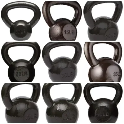 Cast Iron Kettlebell Single Weight, Flat Bottom, Polished Handle | Men & Women | CrossFit, Cardio & Strength Training