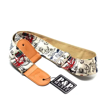 Wholesale Easily Adjustable Cat Rabbit Pattern Breathable Comfortable Double Guitar Bag Strap Guitar Accessories