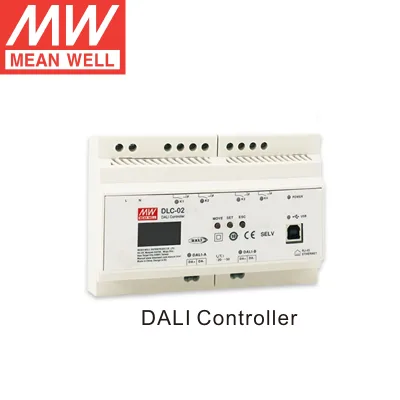 Meanwell DLC-02 Series DALI-2 Multi-Master Digital Lighting Controller with OLED Display 250V/5A Relay 5-Year Warranty