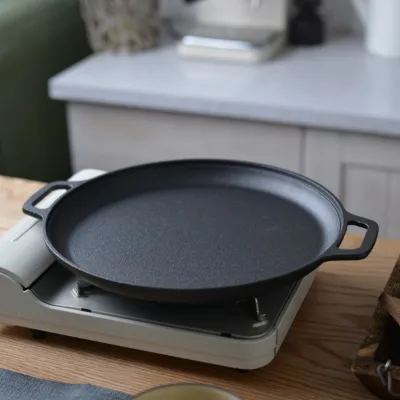 Baking Food BBQ Cast Iron Grill Pans Non Stick Griddle Pan for Indoor and Outdoor Stovetop Use