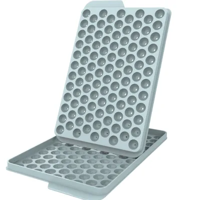 104 Grids Round Ice Cube Tray with Cutting Service Plastic Lid & Bin Ice Maker Mold for Homemade Ice Cubes