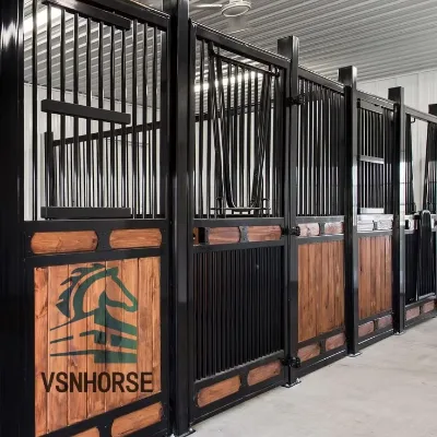 Equestrian Buildings Galvanized Prefab Metal Horse Barns Stalls Direct Factory Customized Portable Galvanized Infill-Powder