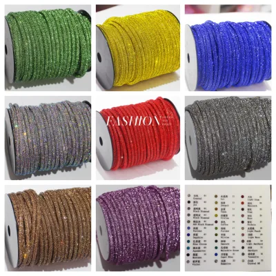 Wholesale Customized Multiple Colors Round Rhinestones Rhinestone Chain for Garment