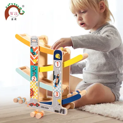 Car Model Sliding Track Enlightenment Toy Wooden Children's Car