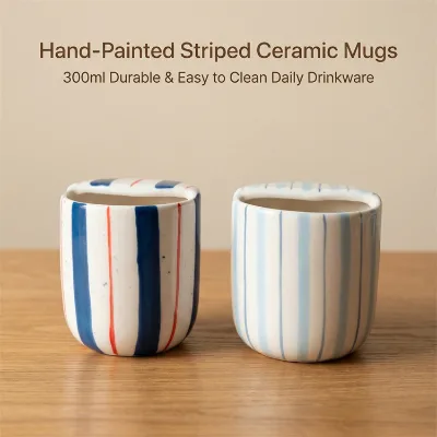 Best-selling Hand-painted Ceramic Coffee Cup Classic Design Hand Grip American/European Style Suitable for Home Office Use Gift