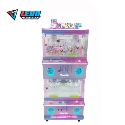 Best Selling Entertainment Park Coin Operated 4P Customizable Clip Doll Gift Prizes Crane Machine