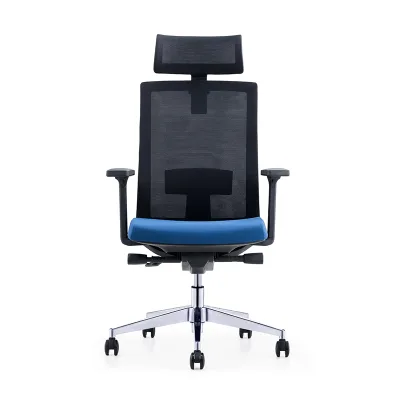 Wholesale Luxury Executive Office Chairs Revolving Ergonomic Blue Fabric Computer Chair