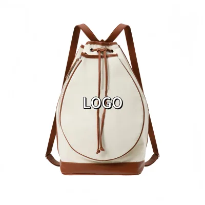 Waterproof Nylon Tennis Racket Bags Drawstring Backpack Shoulder Strap Water Bottle Pocket Pickleball Paddle Badminton Padel Bag