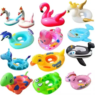 Inflatable Swimming Circle Children's Pool Floating Bed Water Entertainment Facilities Featuring Animal Patterns for Leisure