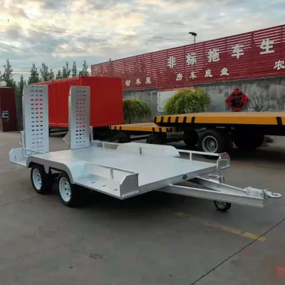 Atv Trailer Sledes Drop Down Trailer Flat Car Plant Trailer Excavator