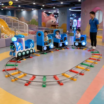 Children Electric Mini Track Train Ride Modular Circular Track Multicolor LED Lights CE Certified for Indoor Commercial