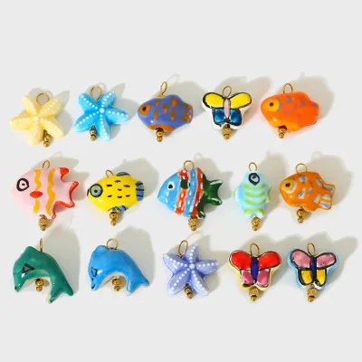 Stainless Steel Colorful Elegant Animal Pendants Cute Butterfly Ocean Life Pendants for Necklace Making