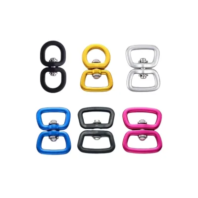 The New Aluminum Clip Carabiner Snap Hook for Pet Collar Double EyeS Wivel Rings Swivel Carabiner for Dog Leash