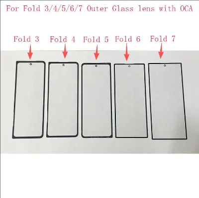 Mobile Phone Screens for SAM Galaxy Z Fold 3 Fold 4 Fold 5 Fold 6 Fold 7 Outer Lcd Glass Lens Screen with OCA