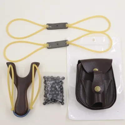 High Quality Outdoor Sports Rubber Band Shooting Hunting Slingshot Wooden Handle Slingshot