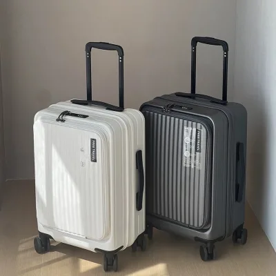 Expandable Front Opening Spinner Suitcase Cup Holder 360 Shockproof Wheels Portable Lightweight Waterproof Travel 20 24 28Inch