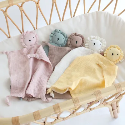 Ins Cotton Baby Comforter for Newborn Baby Sleeping Doll Cotton Cute lion Comforter Blanket
