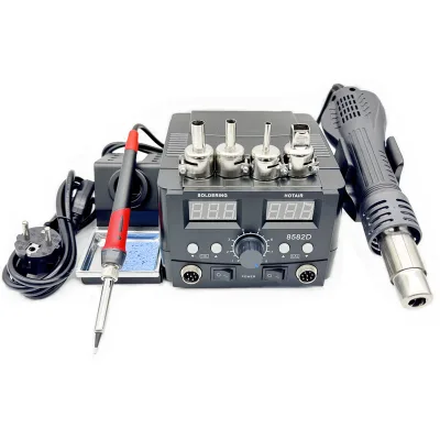 Support Custom logo 8582D Dual-display air Gun Welding Station Repair Welding Tools DIY 936 Electric Soldering Iron