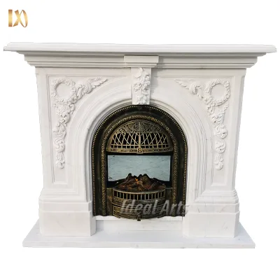 Ideal Arts Victorian Sandstone Limestone Arched Fireplace Surround Mantel Shelf
