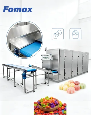 Industrial Continuous Candy Drying Line Stainless Steel Food Production Machinery for Candy Manufacturing