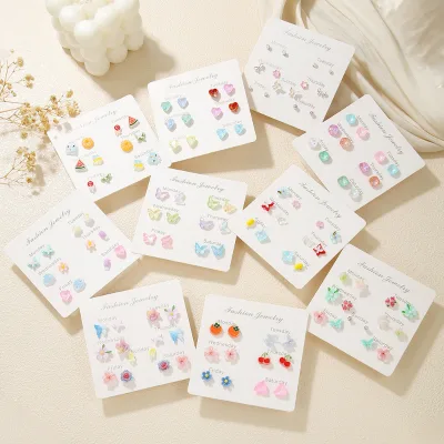 Lemon Fruit Stud Earrings Resin Trinkets Fresh-Style Jewelry Care Your Earlobes Cute Accessories Students Perfect Gifts Street