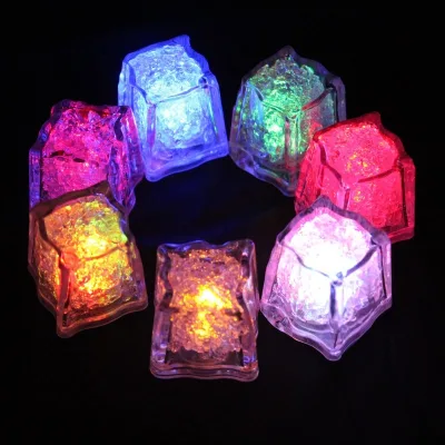 Party Supplies Flashing LED Ice Water Activated Plastic LED Cubes Light Led Lighted Cubes Ice Cheap Bar Party Ice Cubes