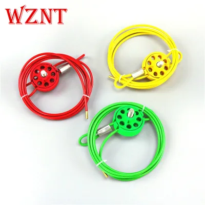 NTC03-2 RED GREEN YELLOW ROUND MULTIPURPOSE CABLE LOCKOUT 8 HOLES WITH LOOP