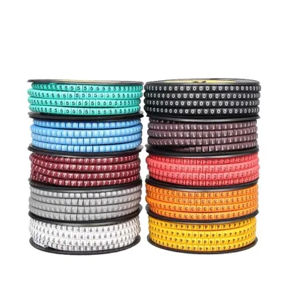Printable Transparent Clip Cable Route Marking Numbers Cable Wire Markers PVC Colored Cable Marking Number Tubes 10m Length OEM
