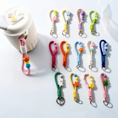 Fashionable Lightweight Simple Letter Woven Rope Key Chain Name Bag Charm DIY Your Own Tags for Cup and Phone Carrying