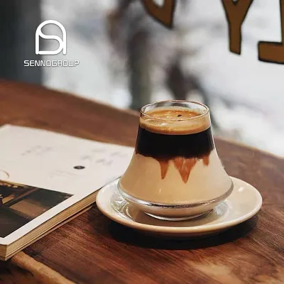 Wholesale Custom Japanese Mount Fuji Borosilicate Coffee Glasses Creative Unique Tumbler Coffee Mugs Cup Glass