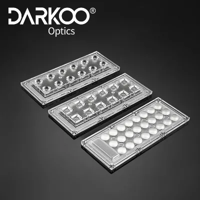 12 in 1 Vertical Street Light Lens Pc-Uv Led Lens Array for 3030 5050 Led Lenses Array of Beam Angle 30 Optical Lens