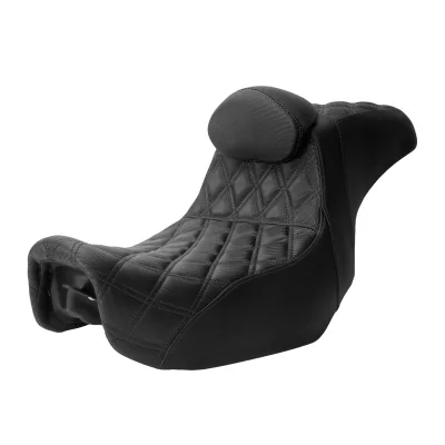 Motorcycle Two-Up Seat With Driver Backrest Cushions Front Rear Driver Passenger Seat for Harley Dyna 06-17