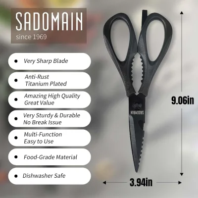 Itchen Heavy Duty All-Purpose Kitchen Scissors Extra Sharp Stainless Steel Blade 10 Kitchen Shears Sheath Solid Durable