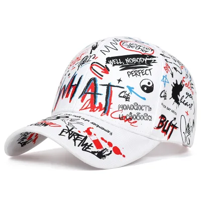 HY7 Cartoon Graffiti Women's Baseball Hat Hand Painted Hip Hop Street Style Custom Logo Trendy
