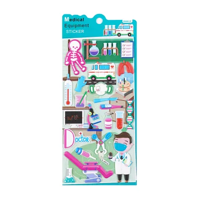 SHANLE Fun Tool Puffy Sticker for Kids Play Journal Korean Decor Memo Pads Bubble Stickers Set Custom PVC EVA Stickers