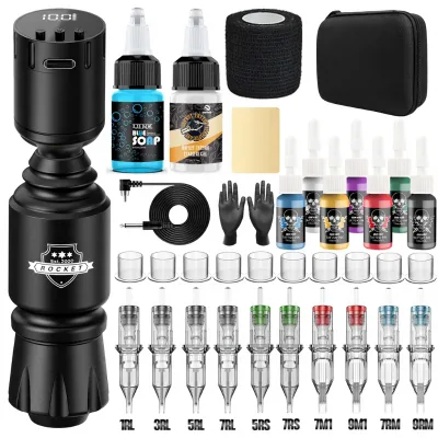 Cross-border Hot-Selling Wireless Tattoo Pen Kit with LED Display Mini Power Supply 1500mAh Large Battery Capacity